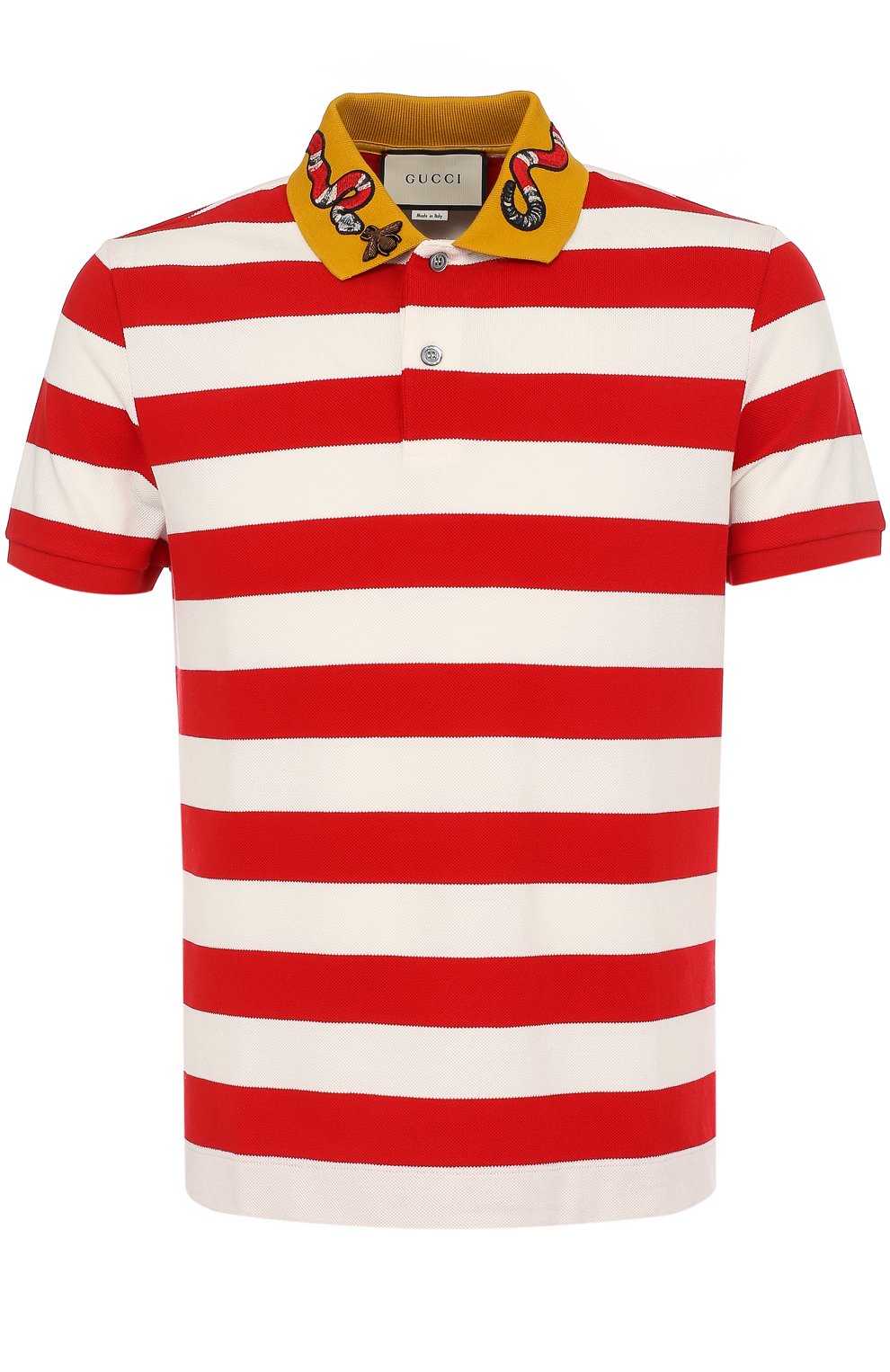 Хлопковое поло в контрастную полоску GUCCI, арт. 431039/X5B58, фото 1