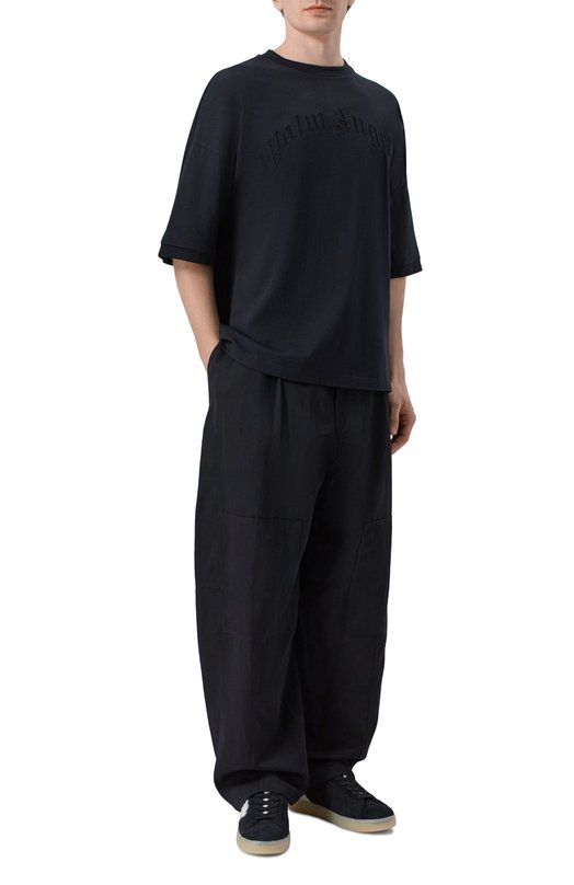 Хлопковая футболка Palm Angels PMAA10QS26JER001 Чёрный  PMAA10QS26JER001 Фото 2