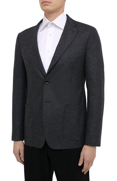 Шерстяной пиджак GIORGIO ARMANI темно-серого цвета по цене 161500 руб., арт. 0WGGG0GS/T01VX, фото 4 Шерстяной пиджак GIORGIO ARMANI, арт. 0WGGG0GS/T01VX, фото 4