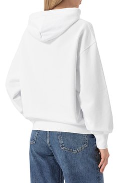 Женский хлопковое худи MSGM белого цвета, арт. 2000MDM515/300000 | Фото 4 (Материал сплава: Проставлено; Драгоценные камни: Проставлено; Рукава: Длинные; Длина (для топов): Стандартные; Стили: Кэжуэл; Женское Кросс-КТ: Худи-одежда; Материал внешний: Хлопок)