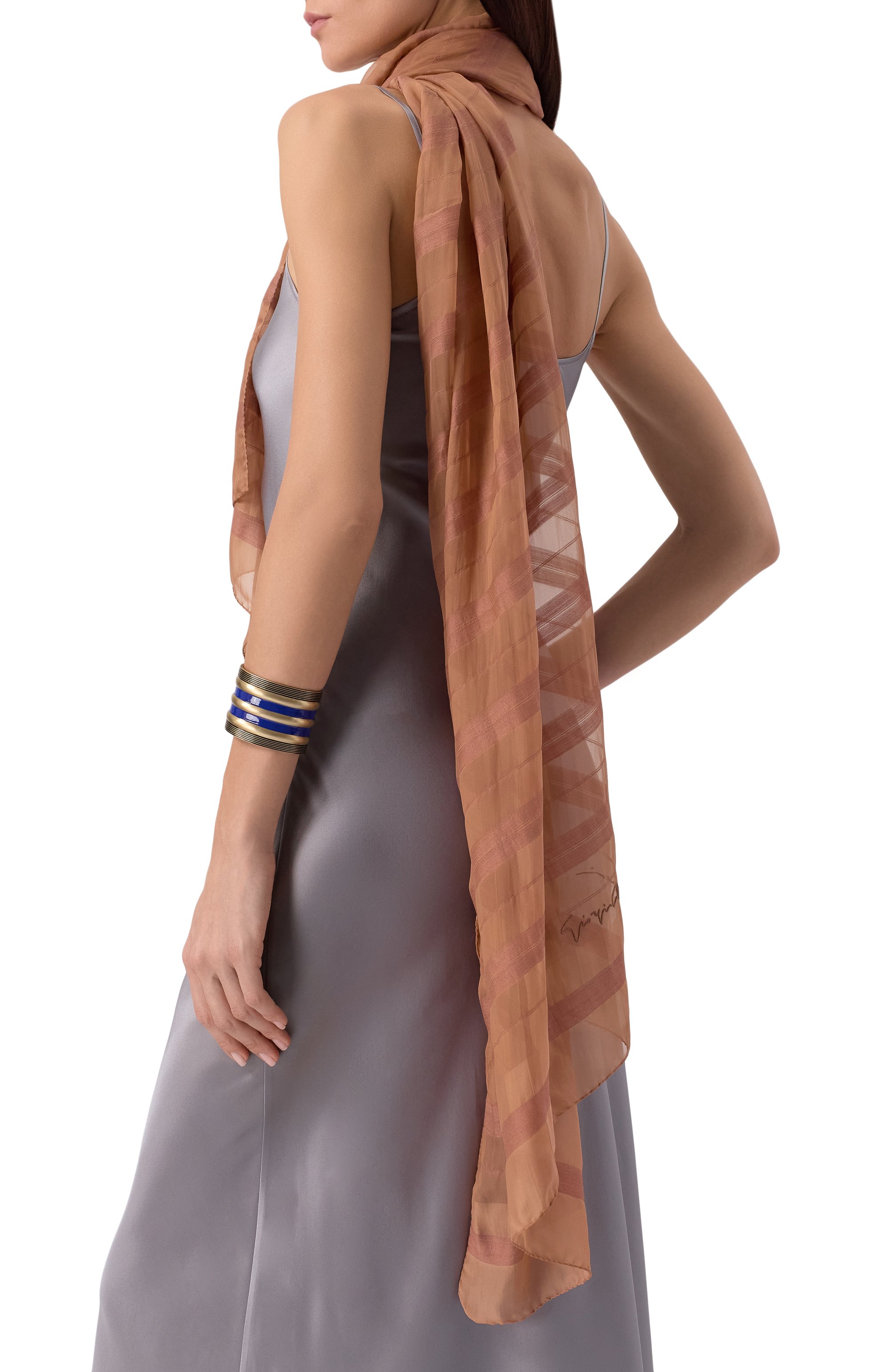 Шарф из шелка и шерсти GIORGIO ARMANI, арт. GW001013/AF15272, фото 2