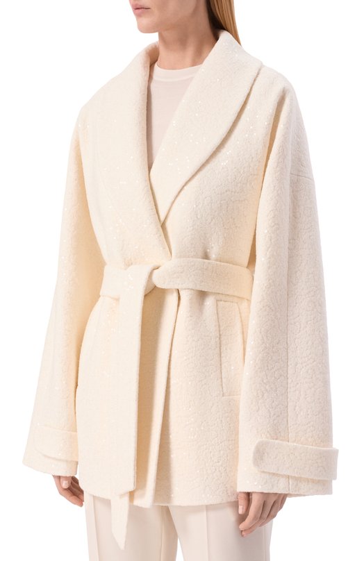 Шерстяное полупальто Seven Lab 225-S-W-00-13-79 Кремовый  225-S-W-00-13-79 Фото 3