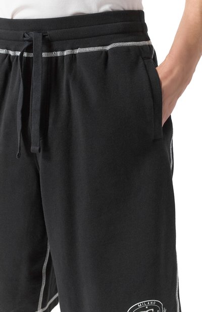 Хлопковые шорты DOLCE & GABBANA черного цвета по цене 67400 руб., арт. GP08BZ/G7N0N, фото 5 Хлопковые шорты DOLCE & GABBANA, арт. GP08BZ/G7N0N, фото 5