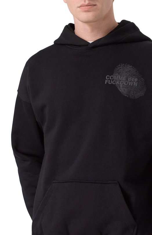 Хлопковое худи Comme des Fuckdown CFABM01796 Чёрный  CFABM01796 Фото 5