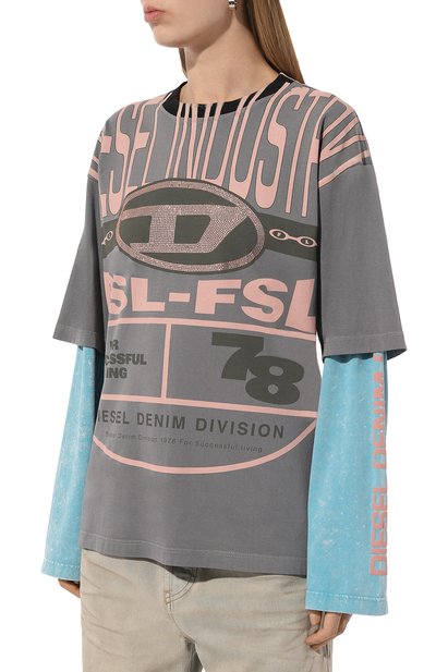 Хлопковый лонгслив DIESEL, арт. A12828/0THAH, фото 3