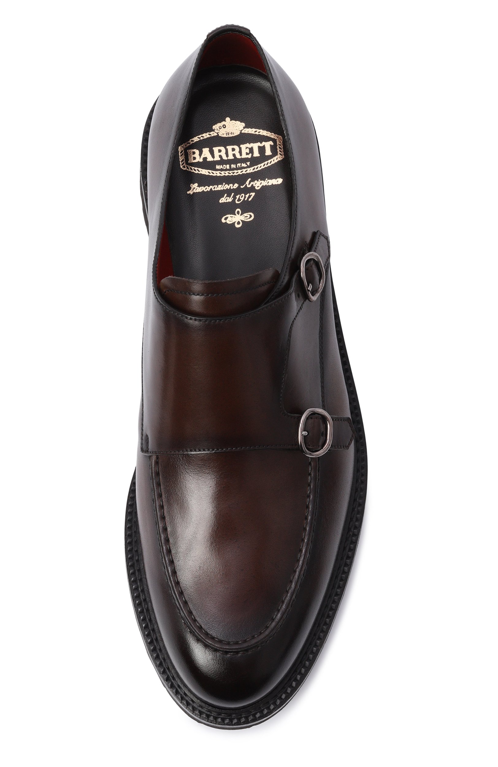 Кожаные монки BARRETT темно-коричневого цвета по цене 88300 руб., арт. 202U044/BETIS CREAM, фото 5 Кожаные монки BARRETT, арт. 202U044/BETIS CREAM, фото 5
