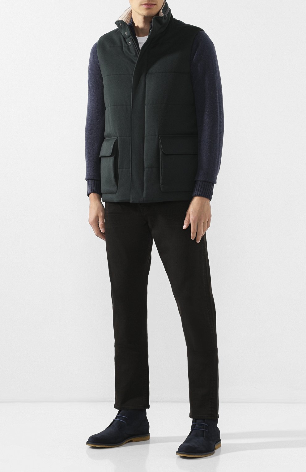 Замшевые ботинки BRIONI темно-синего цвета по цене 81900 руб., арт. QQC20L/P8712, фото 2 Замшевые ботинки BRIONI, арт. QQC20L/P8712, фото 2