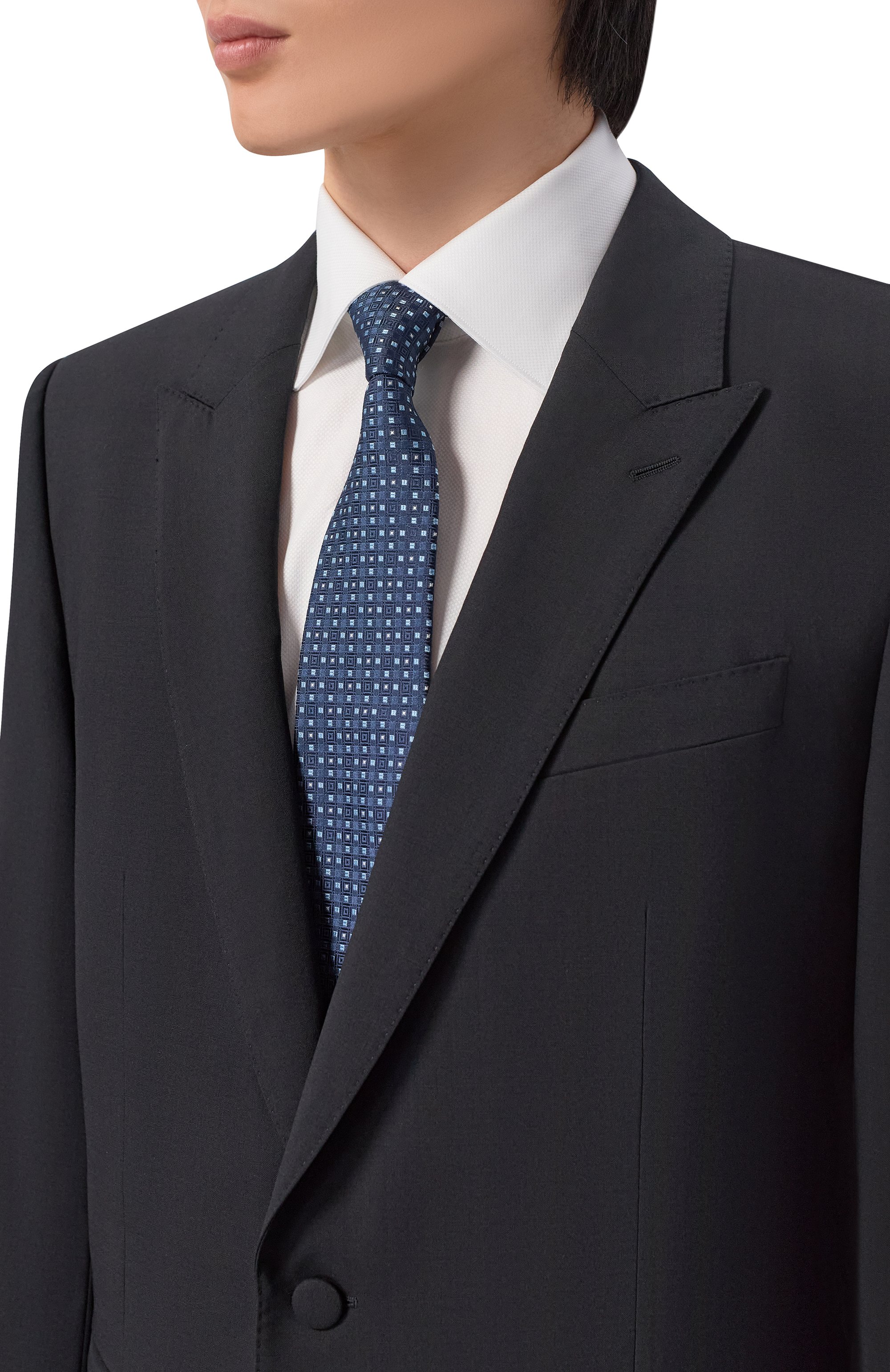 Галстук BOSS темно-синего цвета по цене 9195 руб., арт. 50560857, фото 2 Галстук BOSS, арт. 50560857, фото 2