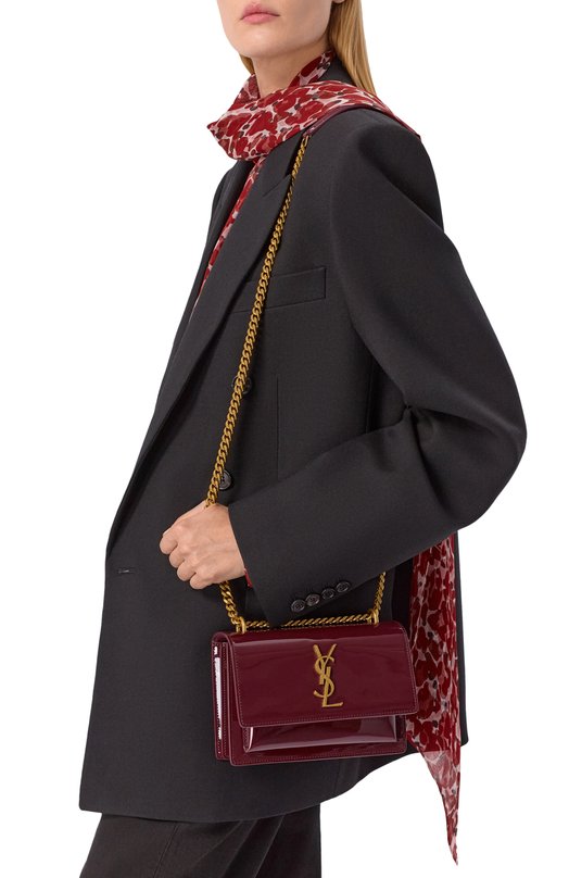 Сумка Sunset small Saint Laurent 441972/B870W Бордовый  441972/B870W Фото 2