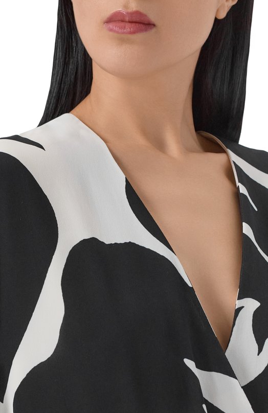 Платье из вискозы Dries Van Noten 011044/3014 Чёрно-белый  011044/3014 Фото 4