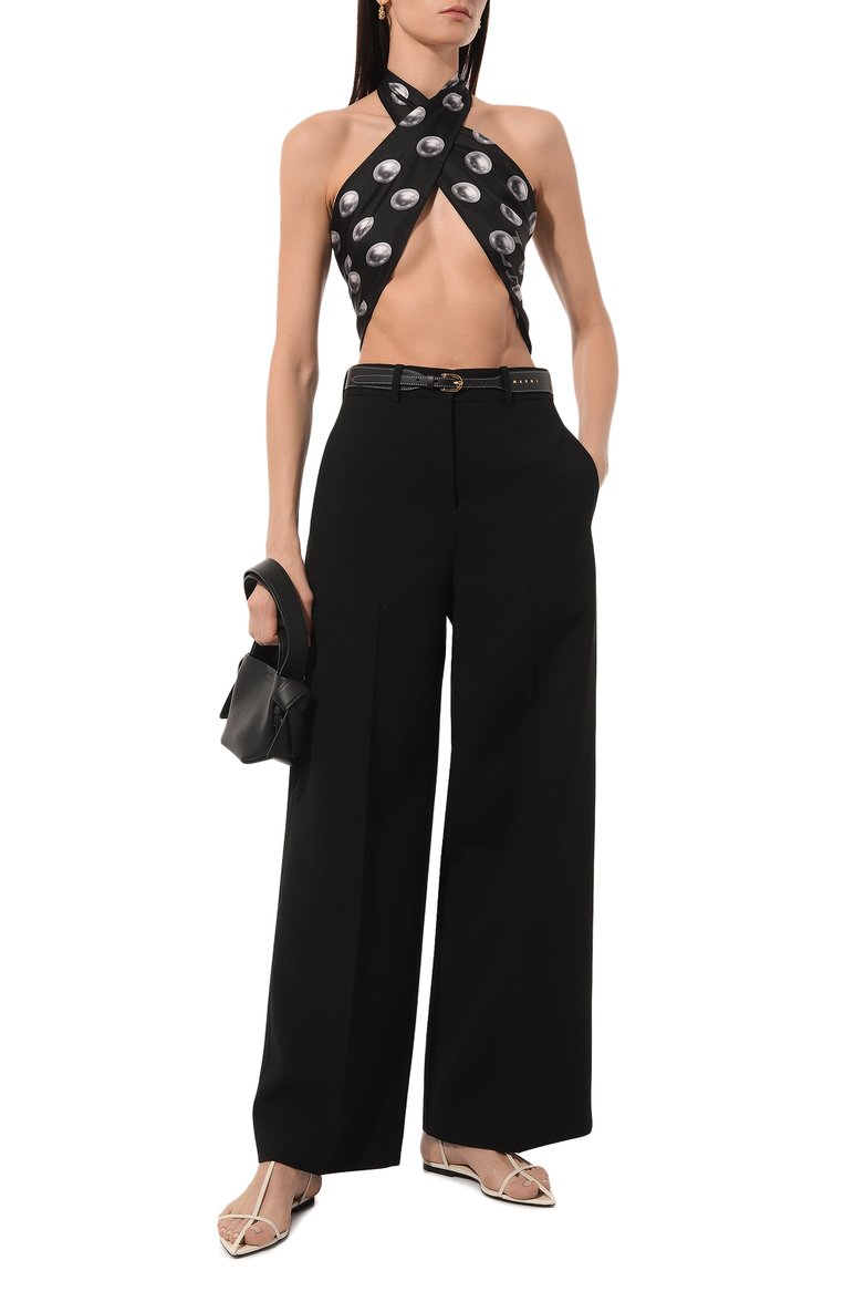 Женский шелковый платок LANVIN черного цвета, арт. 6L9090/SR555/ | Фото 2 (Материал: Шелк, Текстиль; Нос: Не проставлено; Принт: С принтом)