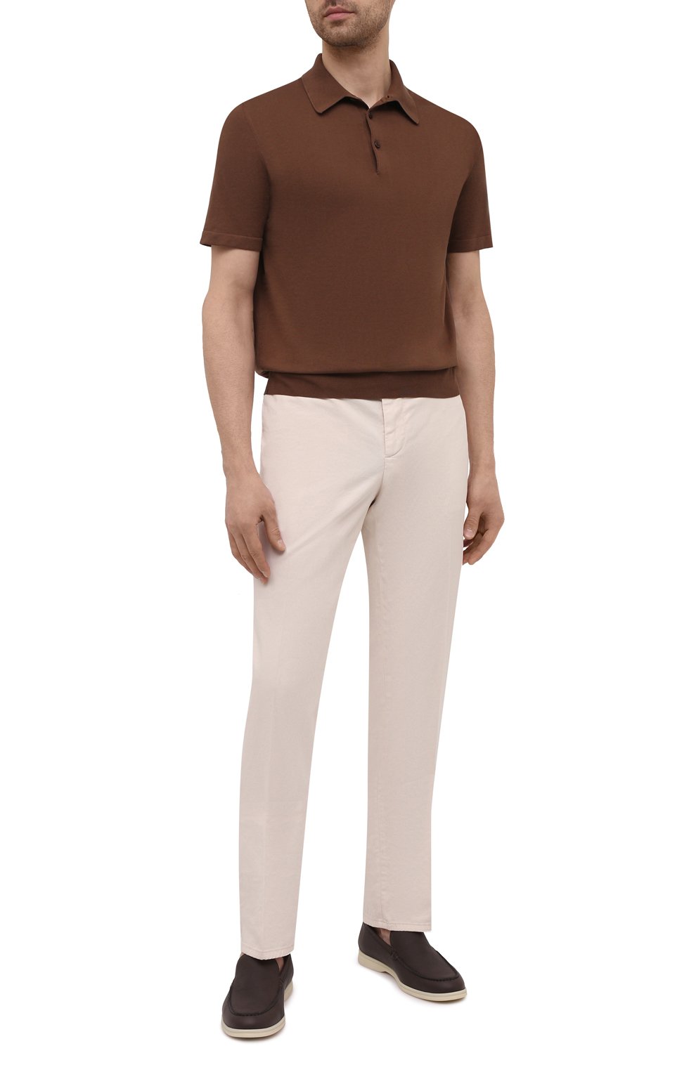 Хлопковое поло FIORONI коричневого цвета по цене 44400 руб., арт. MK22220C4, фото 2 Хлопковое поло FIORONI, арт. MK22220C4, фото 2