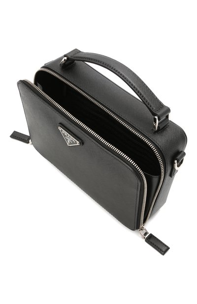 Кожаная сумка brique PRADA черного цвета по цене 215000 руб., арт. 2VH069-9Z2-F0002-YMI, фото 4 Кожаная сумка brique PRADA, арт. 2VH069-9Z2-F0002-YMI, фото 4