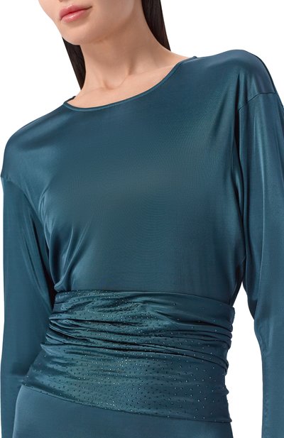 Атласное платье GIORGIO ARMANI зеленого цвета по цене 358000 руб., арт. GW003225/AF24627, фото 4 Атласное платье GIORGIO ARMANI, арт. GW003225/AF24627, фото 4