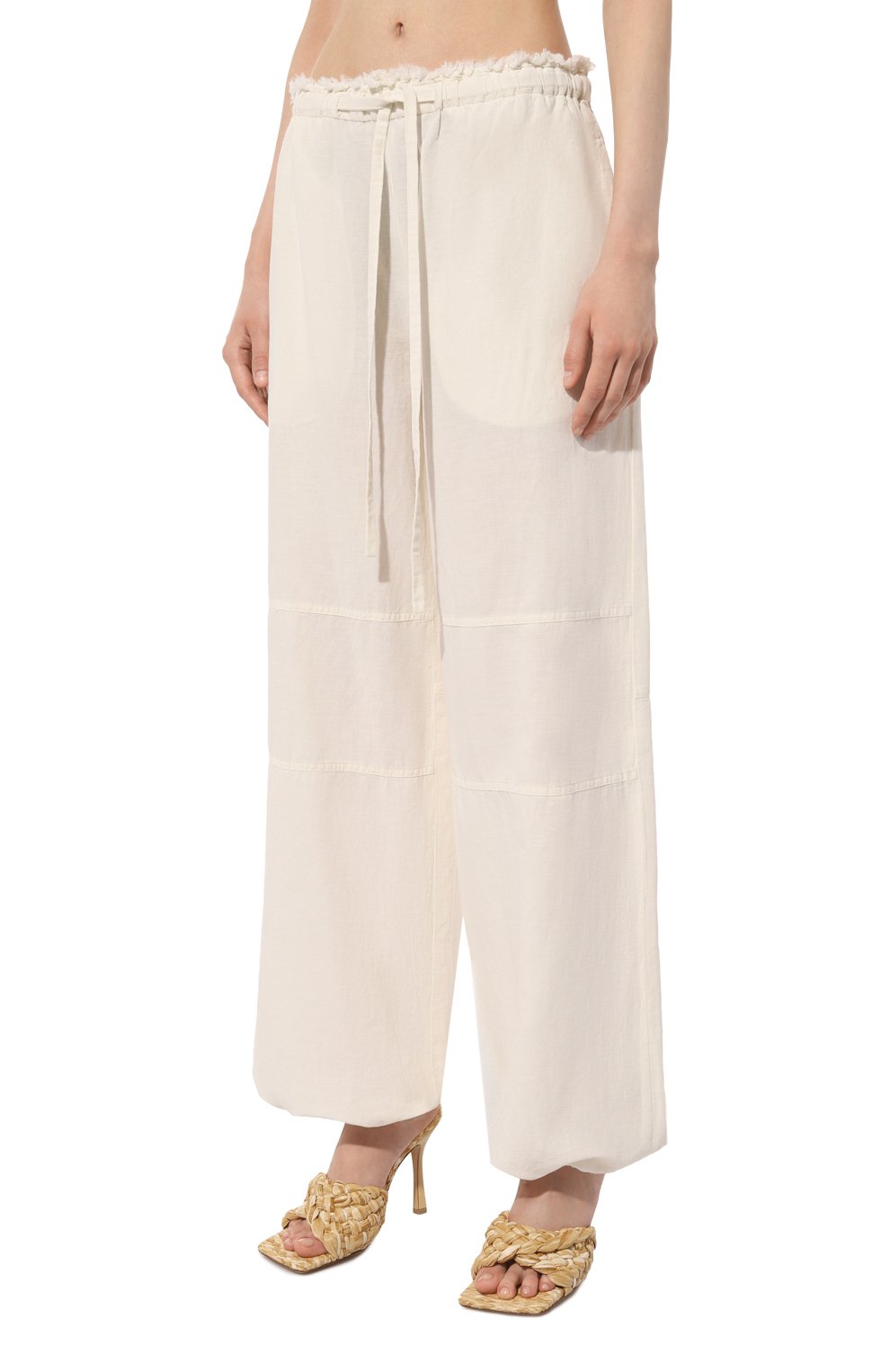 Брюки из хлопка и льна ACNE STUDIOS белого цвета по цене 57500 руб., арт. FN-WN-TR0U001105, фото 3 Брюки из хлопка и льна ACNE STUDIOS, арт. FN-WN-TR0U001105, фото 3