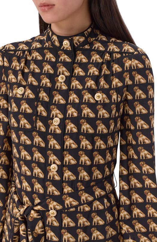 Шелковое платье Valentino 7B3VAFK19G5 Чёрный  7B3VAFK19G5 Фото 4