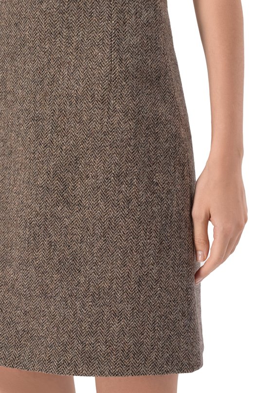 Шерстяная юбка Weekend Max Mara MARCHE Коричневый  MARCHE Фото 5