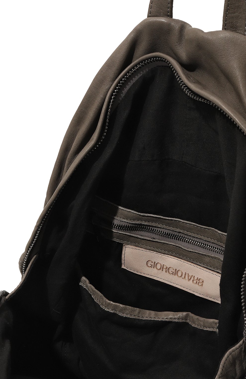 Кожаный рюкзак GIORGIO BRATO темно-серого цвета по цене 77950 руб., арт. BS23S2401V, фото 5 Кожаный рюкзак GIORGIO BRATO, арт. BS23S2401V, фото 5