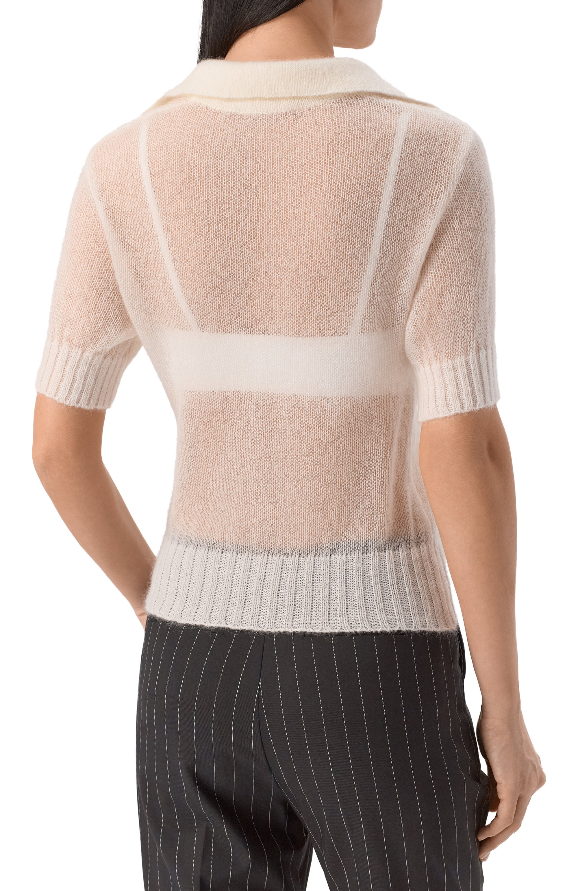 Шерстяное поло FREEAGE белого цвета по цене 23100 руб., арт. LW25.TS022.5070.100, фото 4 Шерстяное поло FREEAGE, арт. LW25.TS022.5070.100, фото 4