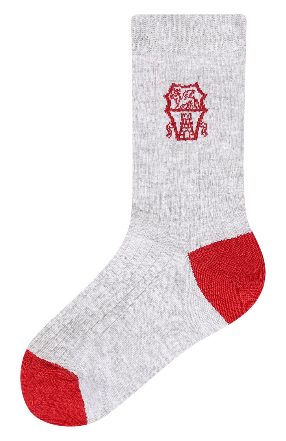 Хлопковые носки BRUNELLO CUCINELLI серого цвета по цене 9950 руб., арт. BCSW909B, фото 1 Хлопковые носки BRUNELLO CUCINELLI, арт. BCSW909B, фото 1