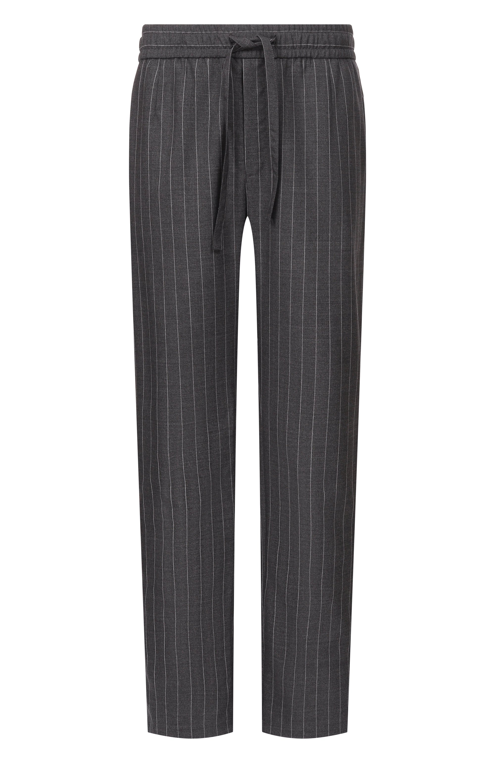 Шерстяные брюки DOLCE & GABBANA темно-серого цвета по цене 125500 руб., арт. GV4LHT/FR23B, фото 1 Шерстяные брюки DOLCE & GABBANA, арт. GV4LHT/FR23B, фото 1