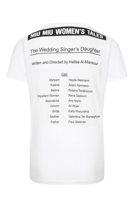 Женская хлопковая футболка MIU MIU, арт. MJN098-1QD2-F0009