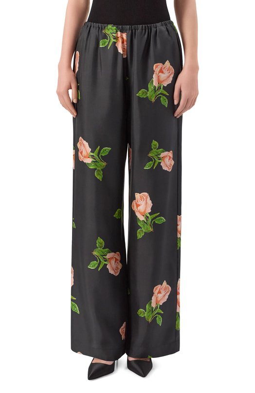 Шелковые брюки Nanushka ARVENN Чёрный  ARVENN Фото 3