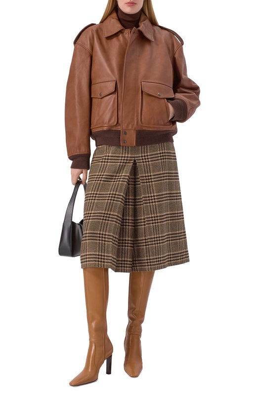 Кожаные сапоги Francoise 95 Saint Laurent 841574/AACSQ Коричневый  841574/AACSQ Фото 3