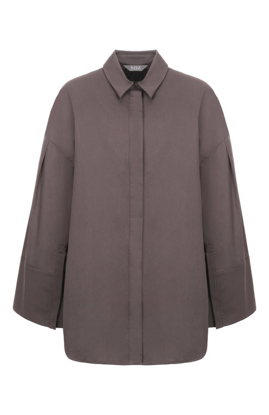 Хлопковая рубашка Max Mara Leisure SAP0RE Серый SAP0RE