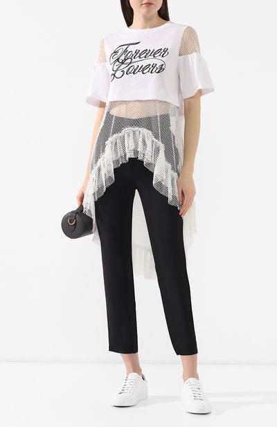 Хлопковая футболка REDVALENTINO белого цвета по цене 32150 руб., арт. RR0MJ00K/YQV, фото 2 Хлопковая футболка REDVALENTINO, арт. RR0MJ00K/YQV, фото 2