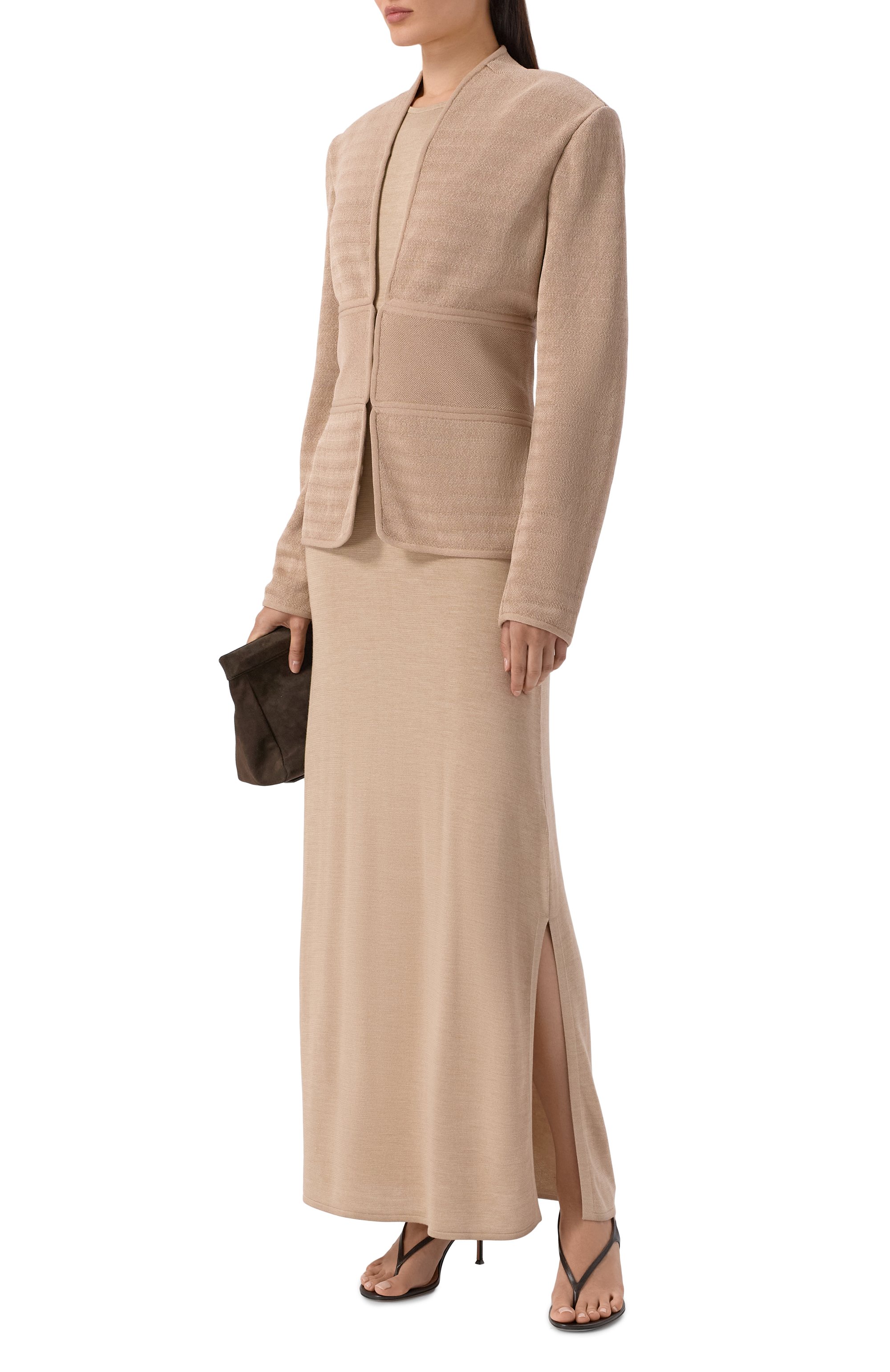 Жакет из вискозы GIORGIO ARMANI бежевого цвета по цене 644500 руб., арт. GW002935/AF24191, фото 2 Жакет из вискозы GIORGIO ARMANI, арт. GW002935/AF24191, фото 2