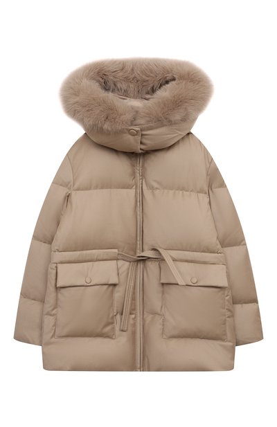 Пуховик с отделкой из песца YVES SALOMON ENFANT, арт. 23WEV003XXW02W