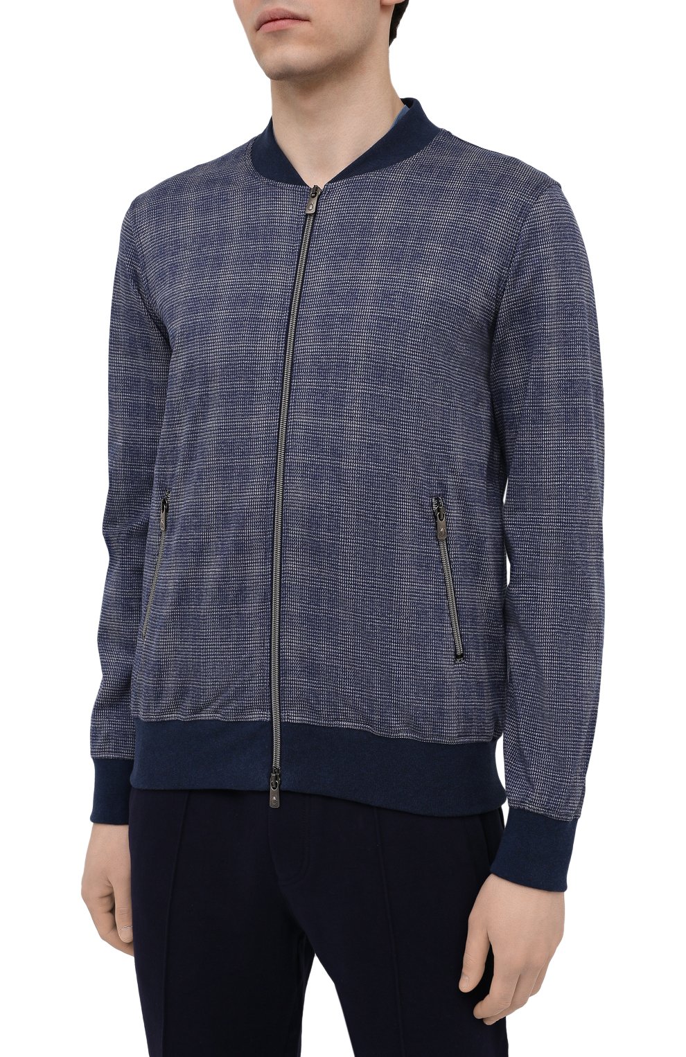 Хлопковый бомбер CAPOBIANCO синего цвета по цене 52100 руб., арт. 10M451.QU00., фото 3 Хлопковый бомбер CAPOBIANCO, арт. 10M451.QU00., фото 3