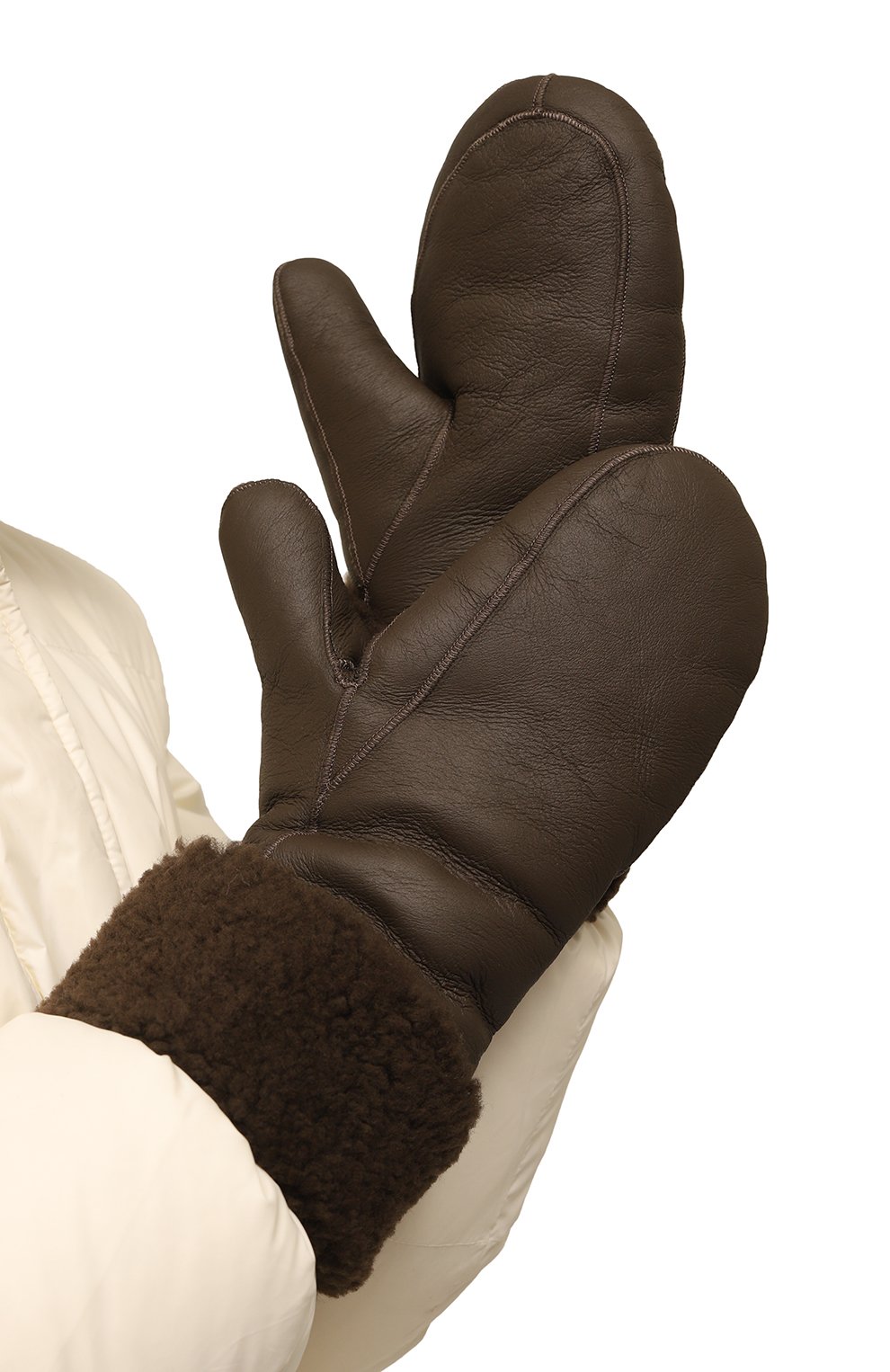 Варежки из овчины YVES SALOMON, арт. 23WAA159XXMECL, фото 2