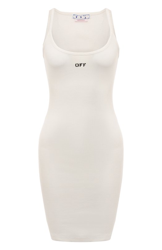 Хлопковое платье Off-White OWDB304C99JER0010110 Белый OWDB304C99JER0010110