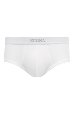 Мужские хлопковые брифы ZEGNA белого цвета, арт. N3L61/173 | Фото 1 (Материал внешний: Хлопок; Материал сплава: Проставлено; Нос: Не проставлено; Кросс-КТ: бельё)