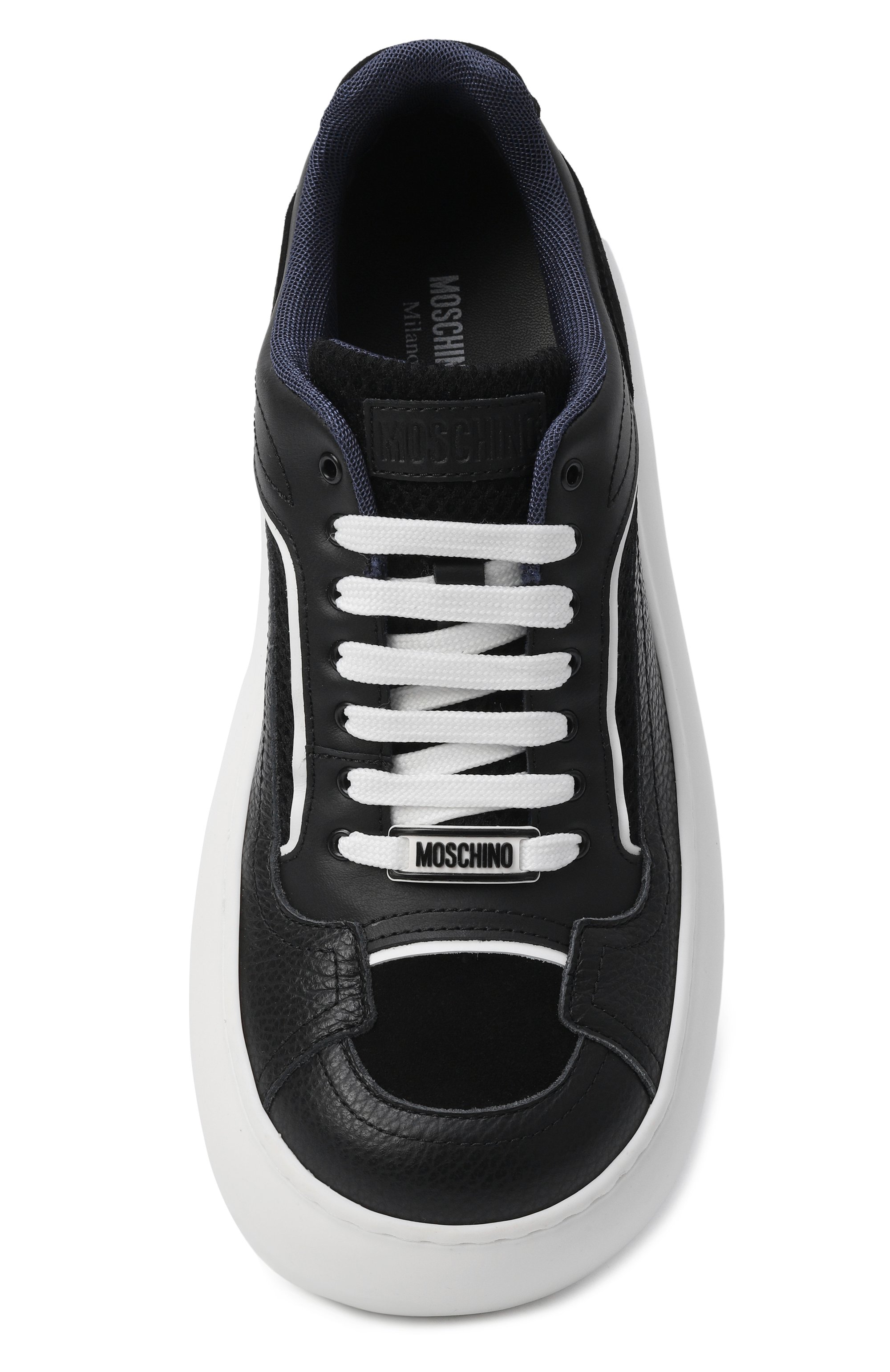 Кожаные кеды MOSCHINO, арт. MB15165G00/GH5, фото 5