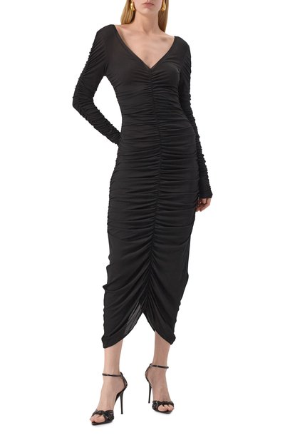 Платье из вискозы ISABEL BENENATO черного цвета по цене 76100 руб., арт. DJ32S25, фото 3 Платье из вискозы ISABEL BENENATO, арт. DJ32S25, фото 3