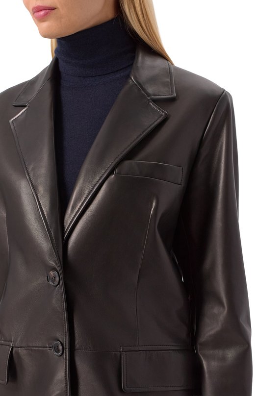 Кожаный жакет MVST M25.1PW.L009/NAPPA CREAM Чёрный  M25.1PW.L009/NAPPA CREAM Фото 5