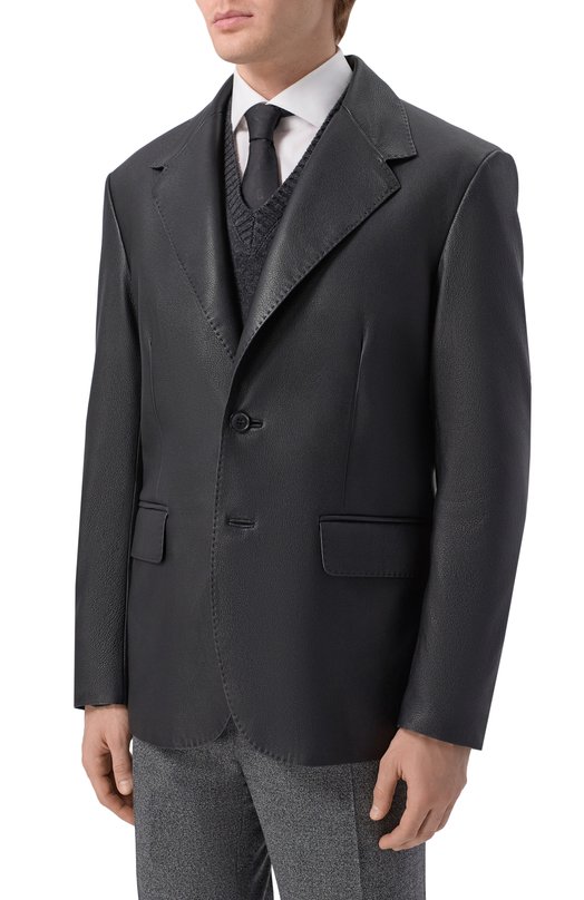 Кожаный пиджак MVST M25.1PM.J004/CERV0 SILKY Чёрный  M25.1PM.J004/CERV0 SILKY Фото 3
