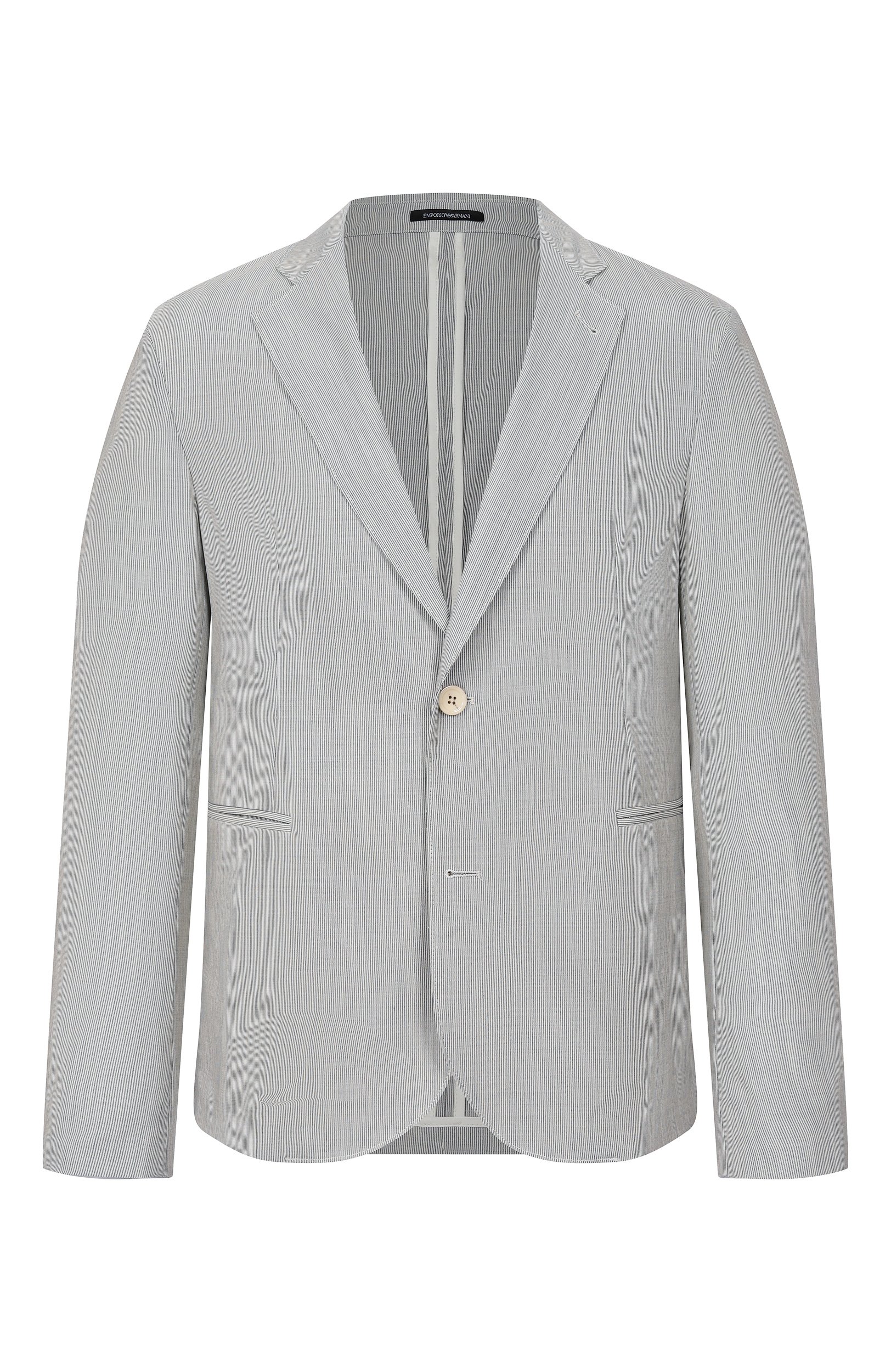 Шерстяной пиджак EMPORIO ARMANI светло-серого цвета по цене 106500 руб., арт. EM000069/TE22612, фото 1 Шерстяной пиджак EMPORIO ARMANI, арт. EM000069/TE22612, фото 1