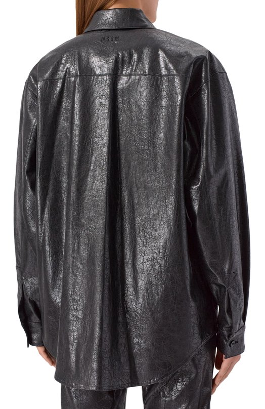 Рубашка из вискозы MSGM 3941MDH23X/257616 Чёрный  3941MDH23X/257616 Фото 4