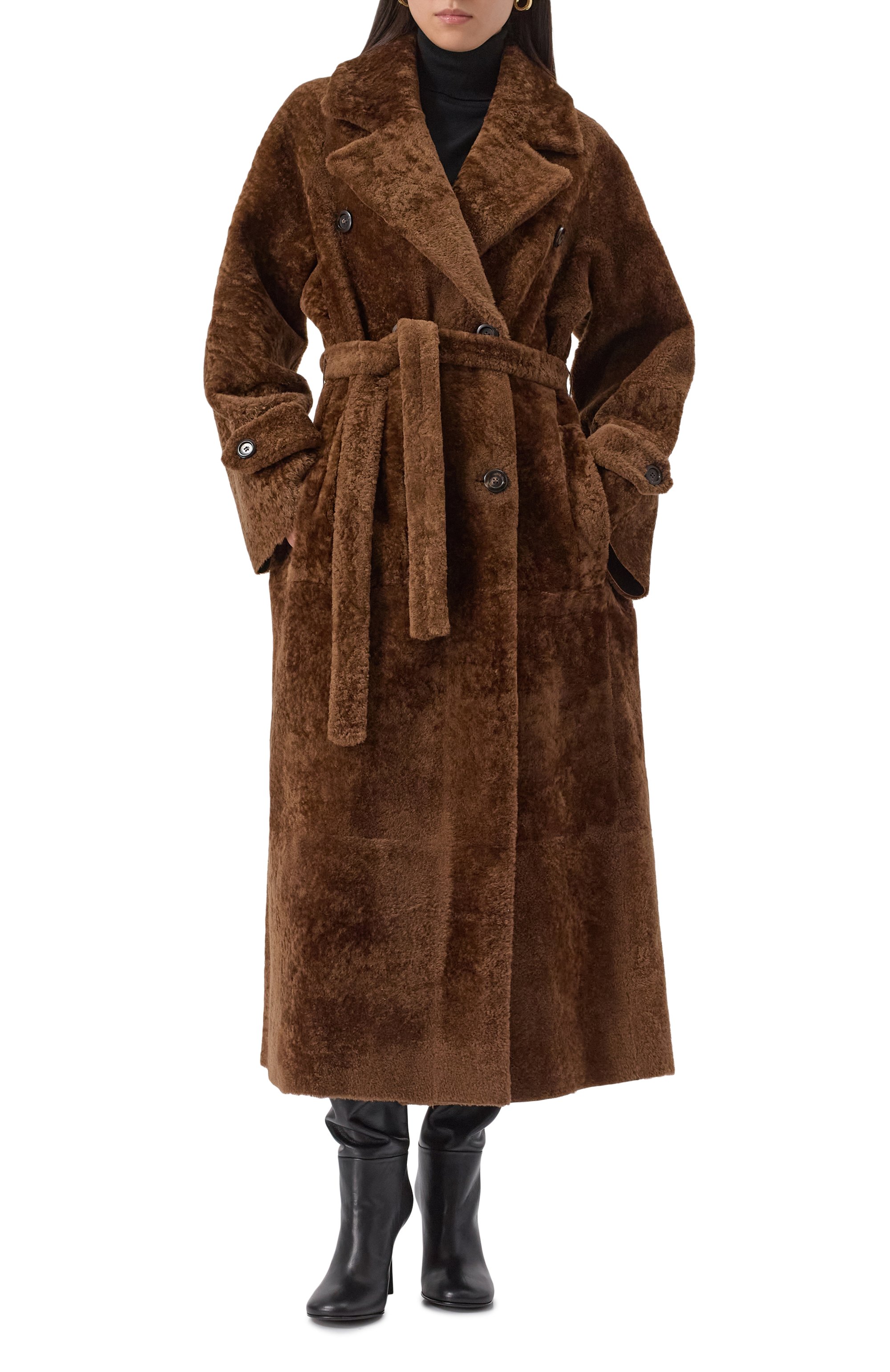 Дубленка из овчины BLANCHA коричневого цвета по цене 499500 руб., арт. 180/300/57, фото 3 Дубленка из овчины BLANCHA, арт. 180/300/57, фото 3