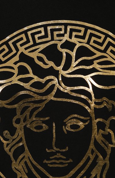 Хлопковая футболка VERSACE черного цвета по цене 34200 руб., арт. A85756/A228806, фото 5 Хлопковая футболка VERSACE, арт. A85756/A228806, фото 5