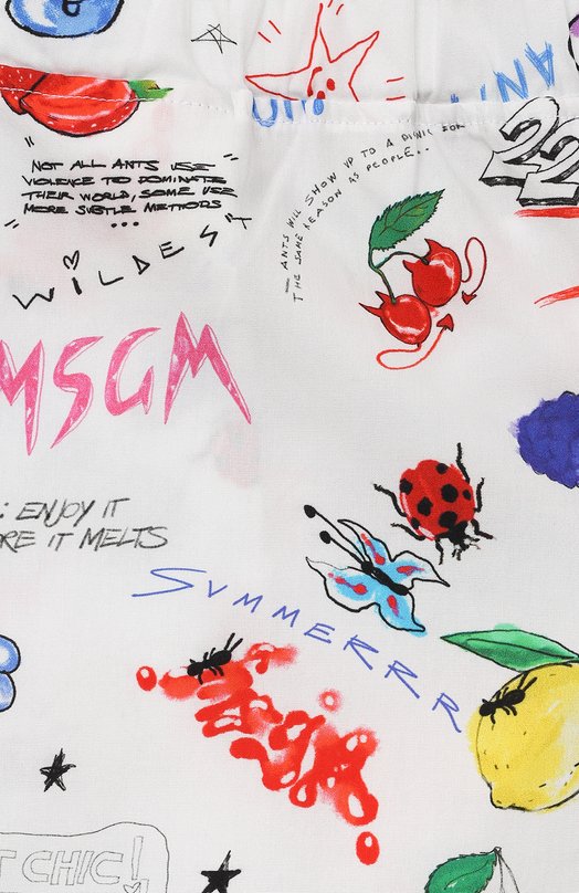 Хлопковые шорты MSGM kids Белый, фото 3
