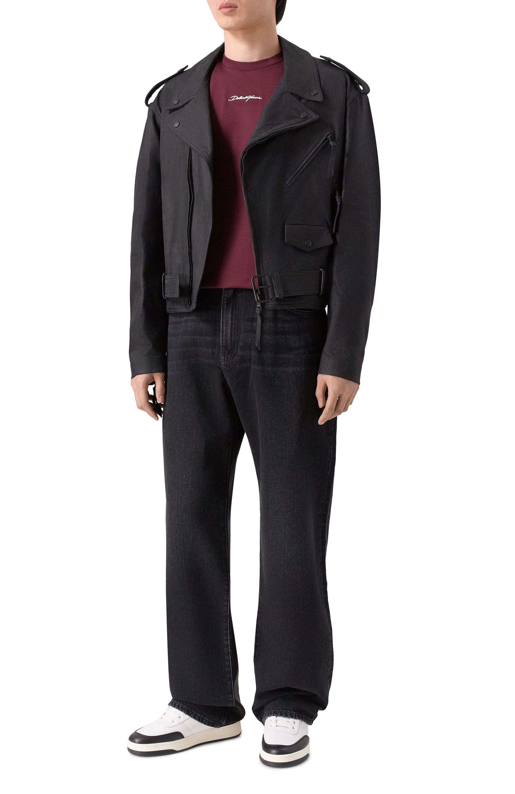 Хлопковая футболка DOLCE & GABBANA бордового цвета по цене 52150 руб., арт. G8RN8Z/G7P0C, фото 2 Хлопковая футболка DOLCE & GABBANA, арт. G8RN8Z/G7P0C, фото 2