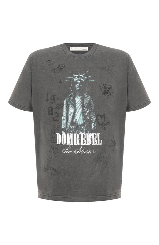 Хлопковая футболка DOMREBEL M G0THAM Серый M G0THAM