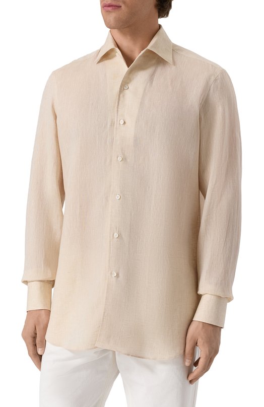 Льняная рубашка MVST M0RBIDA/R0BERT0/R0UND/F3411308-LINEN Бежевый  M0RBIDA/R0BERT0/R0UND/F3411308-LINEN Фото 3