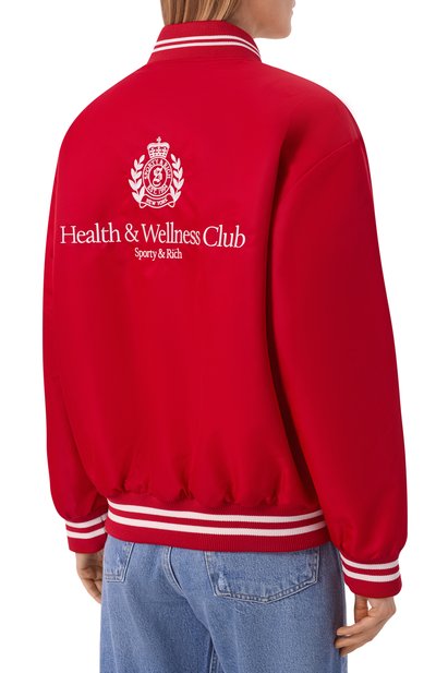 Бомбер SPORTY AND RICH красного цвета по цене 64350 руб., арт. 0W054710243RE33, фото 4 Бомбер SPORTY AND RICH, арт. 0W054710243RE33, фото 4