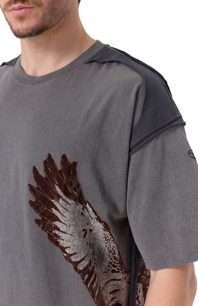 Хлопковая футболка DIESEL темно-серого цвета по цене 21600 руб., арт. A19321/0KIBX, фото 5 Хлопковая футболка DIESEL, арт. A19321/0KIBX, фото 5